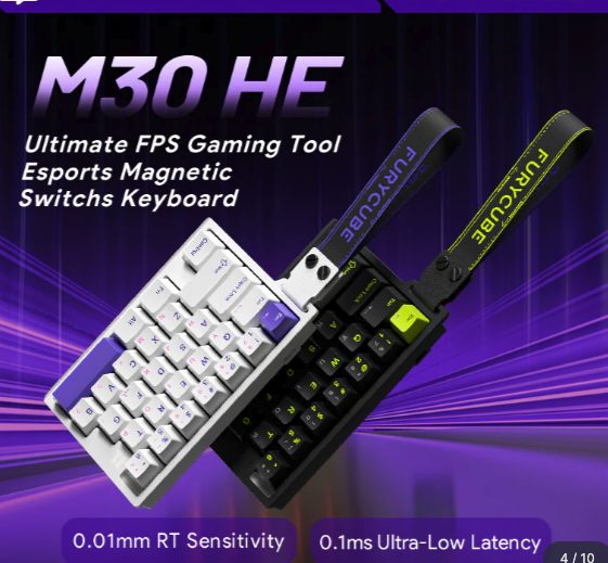 FURYCUBE M30HE Magnetic Switch Gaming Single Hand Keyboard Corded Brand New - GreshamTech