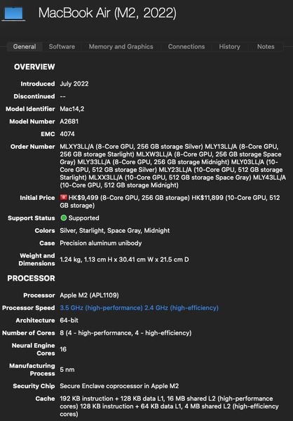 Macbook Air 13.6 2022 M2 8GB+256GB PING ( A2681 , no windows ) - GreshamTech