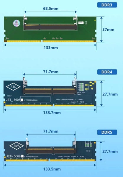 DDR Laptop to Desktop Ram converter Card Brand New - GreshamTech