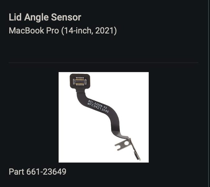 Apple Pro M1 14'' 16 2021 A2485 A2442 Lid Angle Sensor Parts - genuine - GreshamTech