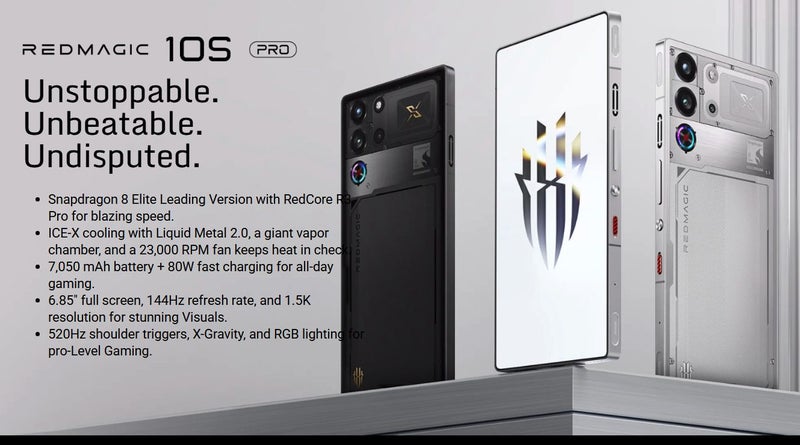 Redmagic 10S Pro Qualcomm 8 Elite 16+512GB Gamming phone OLED 144hz Brand New - GreshamTech