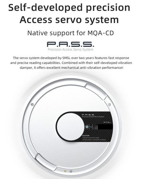 SMSL S.M.S.L PL200T MQA CD Player DAC DSD512 Bluetooth LDAC Aptx-HD New - GreshamTech