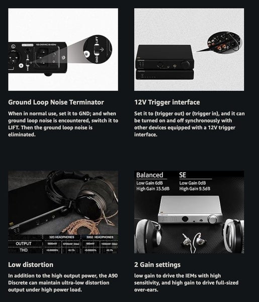 Topping A90 Discrete NFCA Headphone Amplifier Pre-Amplifier 6.35mm/4.4mm New - GreshamTech