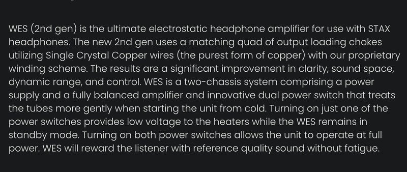 Woo Audio WES Electrostatic Headphone Amplifier Like New condition - GreshamTech