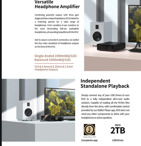 Shanling EH3 Desktop DAC/Amplifier Digital Music Player Headphone Amplifier New - GreshamTech