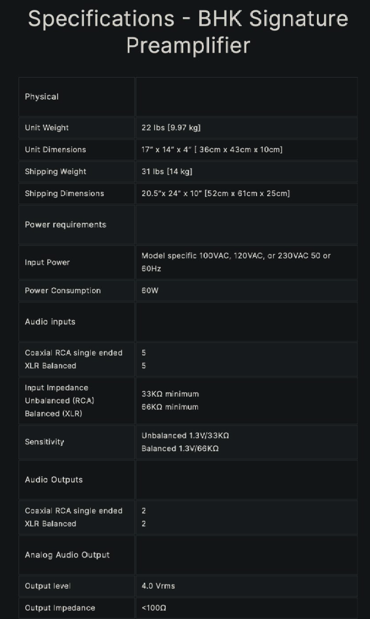PS Audio BHK Signature Preamplifier Pre-Amp Amplifier AMP Like New - GreshamTech