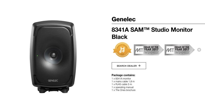 Genelec 8341A SAM™ Studio Monitor Speaker Brand New (Single) - GreshamTech