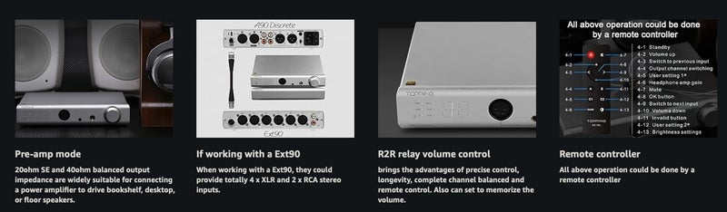 Topping A90 Discrete NFCA Headphone Amplifier Pre-Amplifier 6.35mm/4.4mm New - GreshamTech