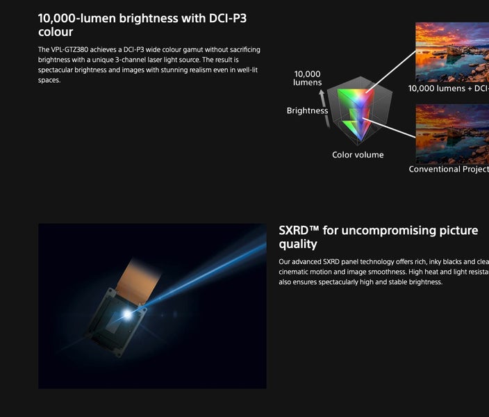 Sony VPL-GTZ380 Home Theatre Laser Projector 10,000lm (4K 60hz) Brand New - GreshamTech