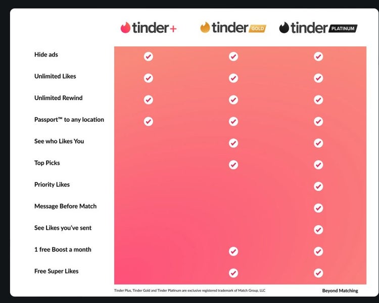 Tinder Platinum 6 Months license subscription social dating app iOS / Android - GreshamTech
