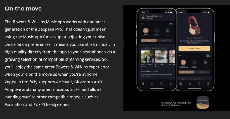 B&W Bowers & Wilkins Zeppelin 5th Gen Wireless Bluetooth Speaker Brand New - GreshamTech