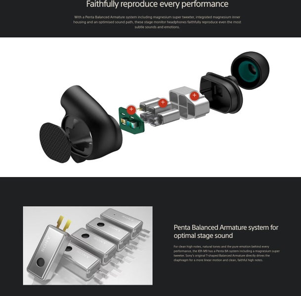 SONY IER-M9 IEM Hi-Res In-Ear Headphones Wired Brand New - GreshamTech