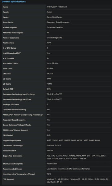 AMD CPU 9800X3D 8 cores Brand New - GreshamTech