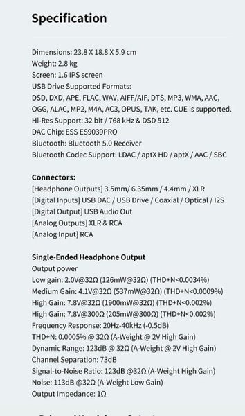 Shanling EH3 Desktop DAC/Amplifier Digital Music Player Headphone Amplifier New - GreshamTech
