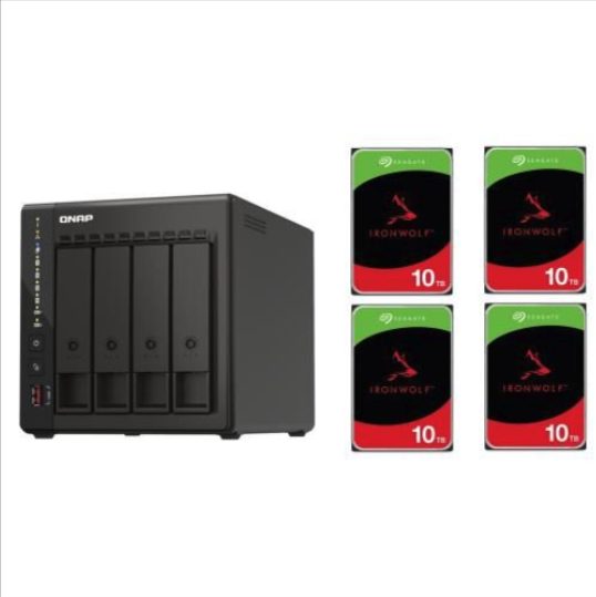 QNAP 453E 4-Bay NAS with 4X 10TB NAS HDD Bundle Brand New - GreshamTech