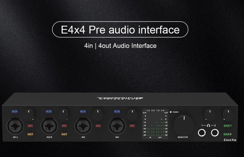 Topping E4x4 Pre Audio Interface recording device USB Brand New - GreshamTech