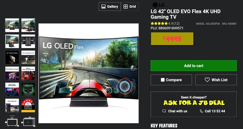 LG 42 OLED EVO Flex 4K UHD Gaming TV 42LX3Q6LA Brand New shipping 9-12 days - GreshamTech