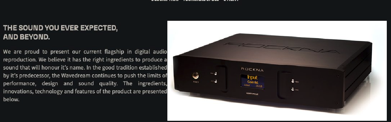 ROCKNA WAVEDREAM Signature 26 Bit DAC high fidelity Like New Black color - GreshamTech