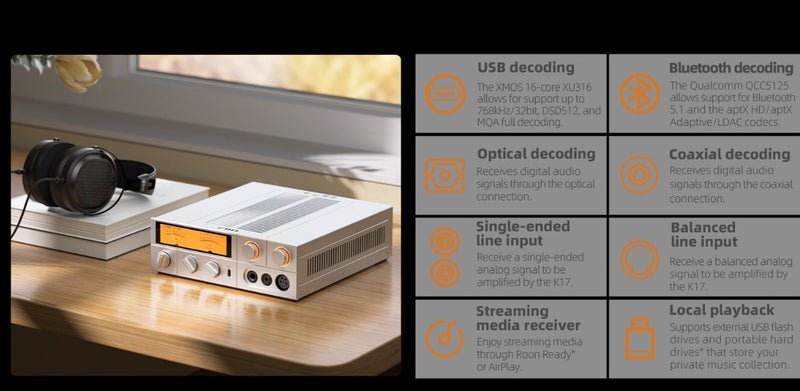 Fiio K17 Dual AK4499EX DAC DAP Music Player high fidelity DSD Brand New - GreshamTech