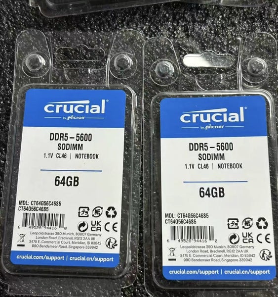 DDR5 RAM Crucial 64GBx2 / 48GBx2 DDR5 RAM 5600MHz for laptop Brand New 96GB - GreshamTech