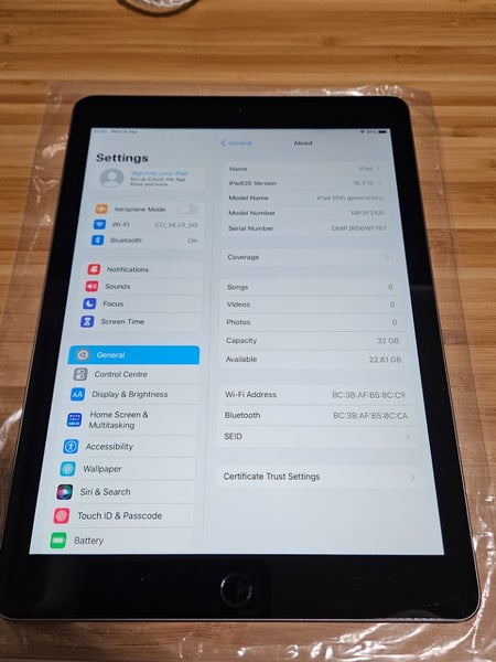 iPad 5th 2017 32GB WIFI Good Condition Afterpay (A1822 / 9.7'' inch) 0764 - GreshamTech