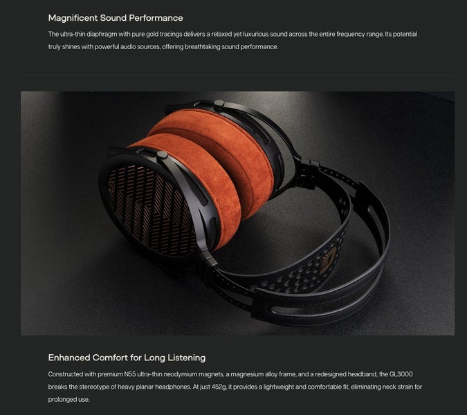 GoldPlanar GL3000 Planar Headphones Brand New - GreshamTech