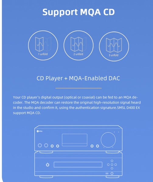 SMSL S.M.S.L Audio D400EX / D400 EX Audio high fidelity DAC DAP AK4499EX*2 New - GreshamTech