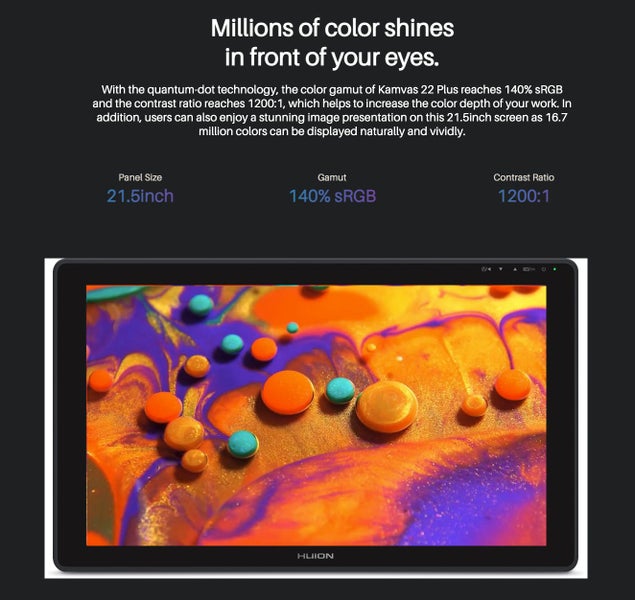 Huion Kamvas 22 / 24 inch plus 2.5K Graphic Drawing Tablet with Stylus Brand New - GreshamTech