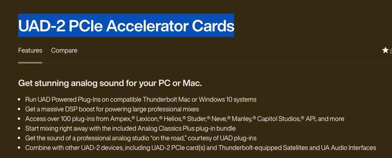 UAD-2 PCI-e Accelerator Cards Audio Accelerator Brand New - GreshamTech