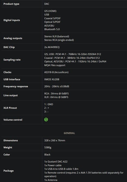 GUSTARD A22 DAC MQA Ak4499x2 DAP Music Player Like New - GreshamTech