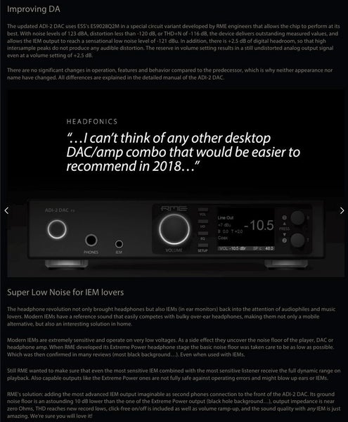 RME ADI-2 FS DAC DAP Music Player high fidelity DSD Like New ex-demo 9.5/10 - GreshamTech