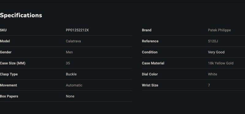 Patek Philippe 5120J Automatic 35mm Mens Watch Like New - GreshamTech