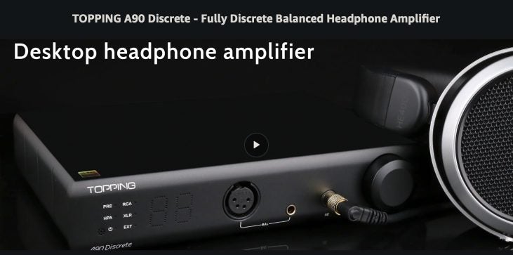 Topping A90 Discrete NFCA Headphone Amplifier Pre-Amplifier 6.35mm/4.4mm New - GreshamTech