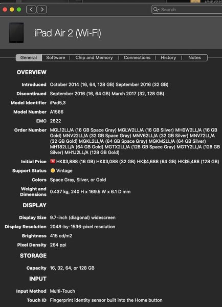 iPad Air 2 2014 16GB WIFI Good Condition Afterpay (A1566 / 9.7'' inch) 0429 - GreshamTech