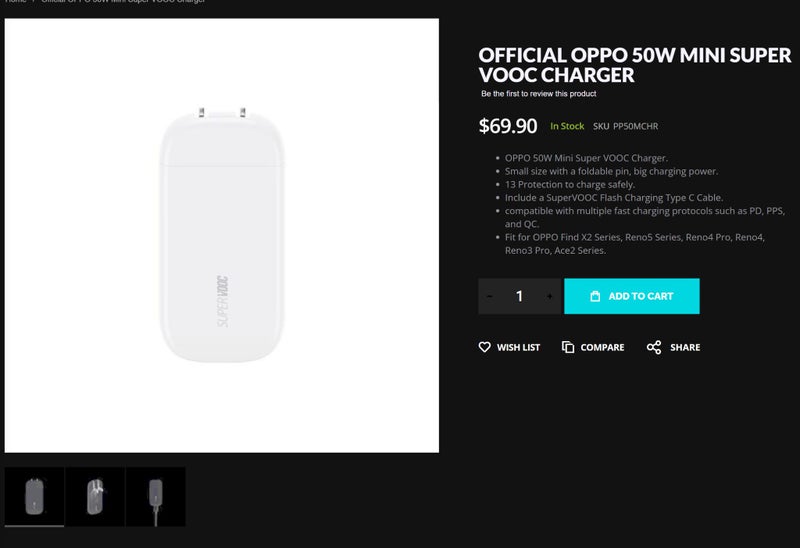 OPPO 50W mini VOOC Wall charger small size Brand New - GreshamTech