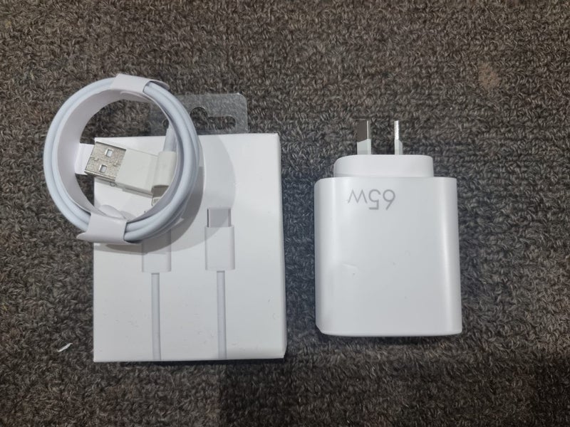 65W GaN Charger PD QC 2 Ports Portable Fast Charger small size with 2 cables 1m - GreshamTech