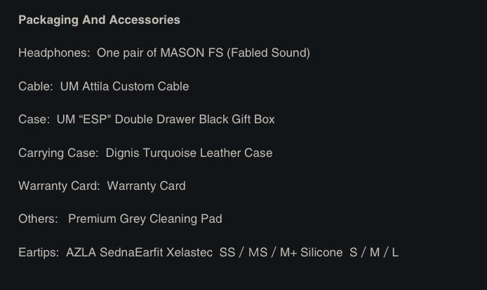 Unique Melody Mason Fabled Sound FS high-end Earphones High fedility IEM New - GreshamTech