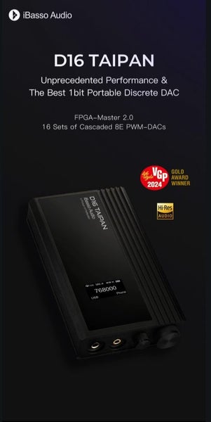iBasso D16 TAIPAN Unprecedented Performance FPGA Portable Discrete DAC Brand New - GreshamTech