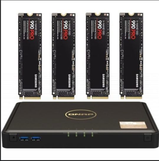 QNAP TBS-464 4-Bay 8GB Flash NAS with 4x 4TB NVME SSD Bundle Brand New - GreshamTech