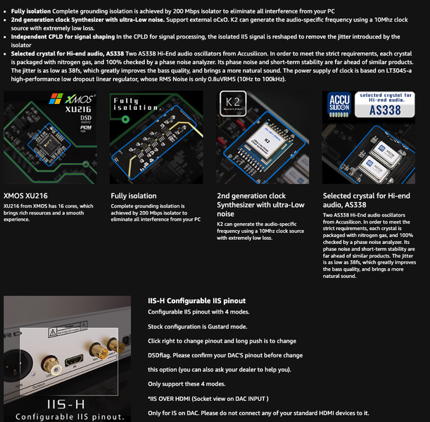 GUSTARD U18 DDC USB Digital Interface DSD512 PCM768Khz XU216 K2 Brand New - GreshamTech