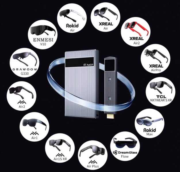 PeakDo P5 AR Glasses millimetre waves 4K HDMI beamer wireless HDMI Brand New - GreshamTech