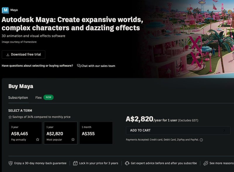 Autodesk Maya 3D animation and visual effects software Authentic 3 years license - GreshamTech