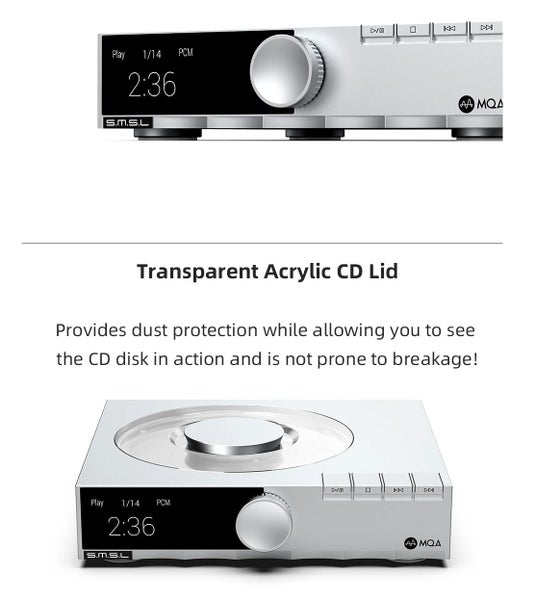 SMSL S.M.S.L PL200T MQA CD Player DAC DSD512 Bluetooth LDAC Aptx-HD New - GreshamTech
