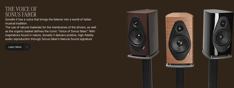 Sonus Faber SONETTO II G2 Bookshelf Speaker Brand New - GreshamTech