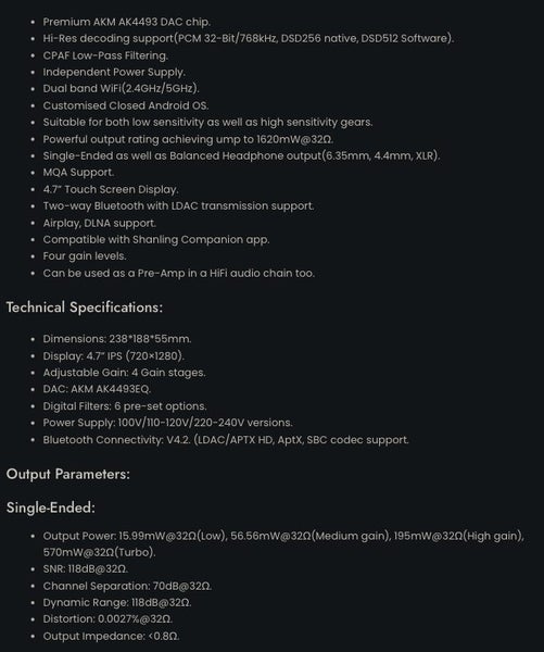 Shanling EM5 DAC Desktop Streaming Digital Music Player Headphone Amplifier New - GreshamTech