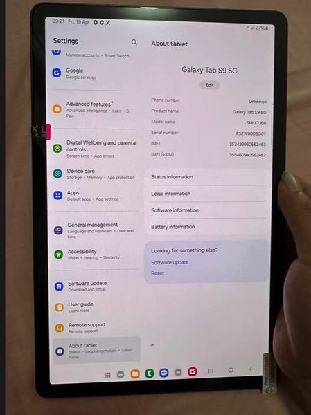Samsung Tab S9 8+128GB WIFI+Cellular Data Very Good Condition - GreshamTech