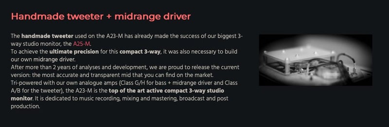 PSI Audio A23-M Studio Monitor Speaker Brand New - GreshamTech