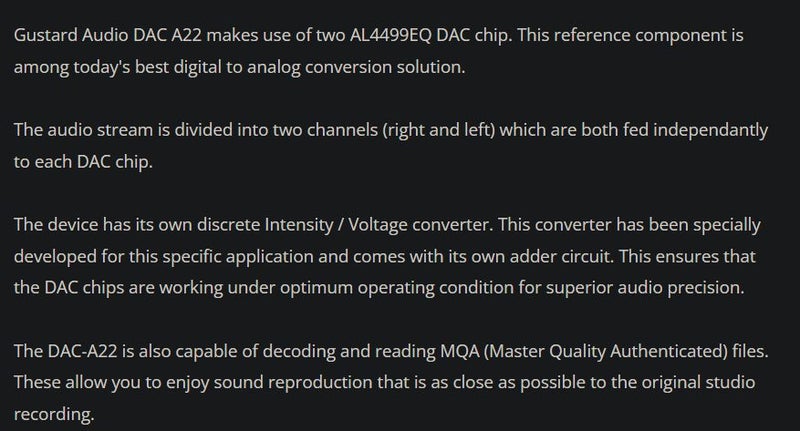 GUSTARD A22 DAC MQA Ak4499x2 DAP Music Player Like New - GreshamTech