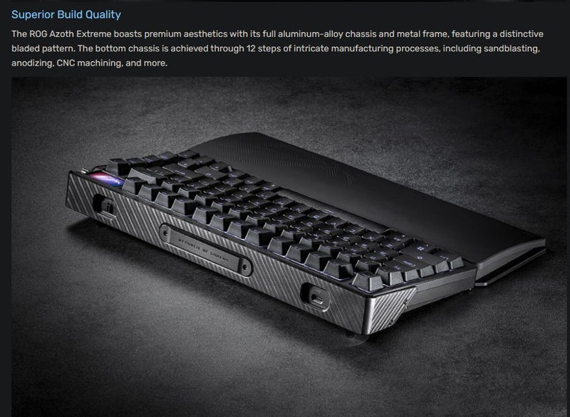 ASUS ROG AZOTH Extreme 75% Gaming Keyboard Wireless Mechanical Brand New - GreshamTech