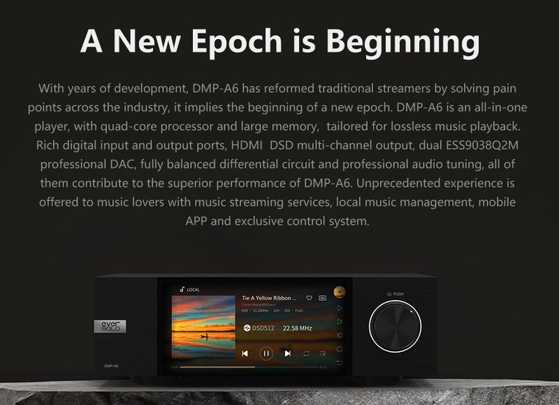 EverSolo DMP-A6 Master Silver Gen 2 Streamer Network player DAC & Pre-Amp New - GreshamTech